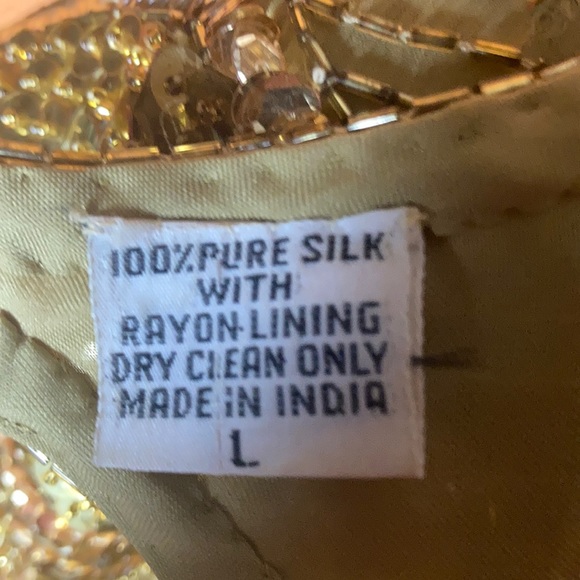 Laurence Kazar vintage gold beaded and sequined silk dress - Picture 13 of 13